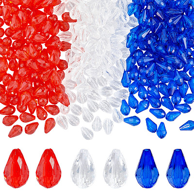 396Pcs 3 Colors Transparent Acrylic Beads TACR-PH0002-05-1