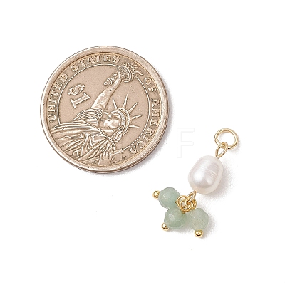Natural Gemstone & Cultured Freshwater Pearl Pendants PALLOY-JF05142-01-1
