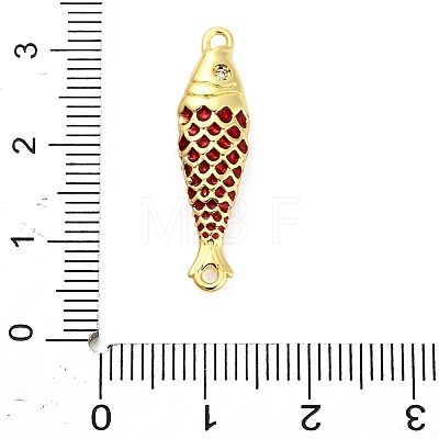 Brass Enamel Fish Connector Charms KK-H527-11G-06-1