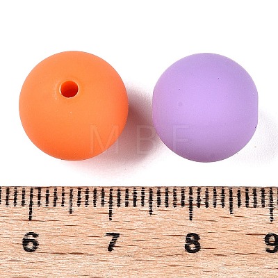 Rubberized Style Imitated Silicone Acrylic Beads MACR-T048-01A-05-1