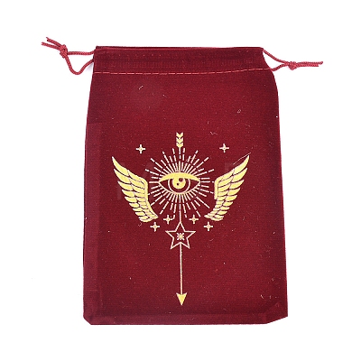 Velvet Eye with Wings Printed Packing Tarot Pouches PW-WG17539-18-1