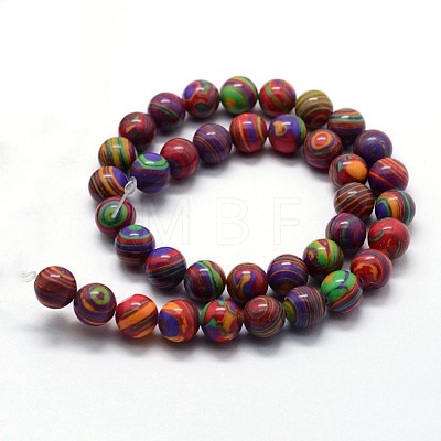 Synthetic Malachite Beads Strands X-G-I199-32-4mm-C-1