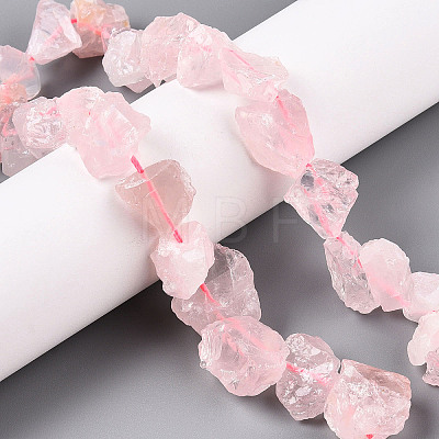 Natural Rose Quartz Beads Strands G-R421-17-1