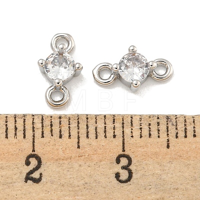 Rack Plating Brass Pave Clear Cubic Zirconia Links KKB-L215-047B-P-1