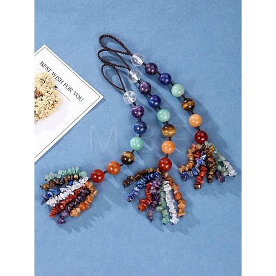 Gemstone Beads Big Pendant Decorations HJEW-PW0001-017-1