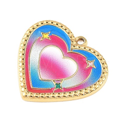 304 Stainless Steel Enamel Pendants STAS-Z186-12G-01-1