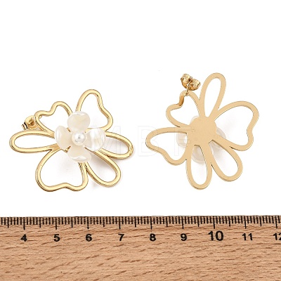 304 Stainless Steel Stud Earrings SA-CBAF6AD-17G-1
