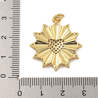 Rack Plating Brass Micro Pave Cubic Zirconia Pendants X-KK-C074-56G-1