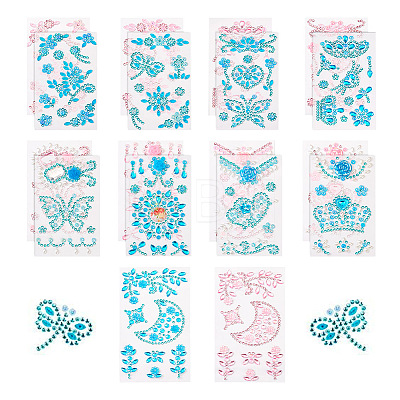 18 Sheets 18 Colors Self Adhesive Mobile Phone Stickers AJEW-TA0001-17-1