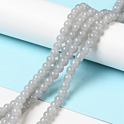 Imitation Jade Glass Beads Strands DGLA-S076-6mm-30-1