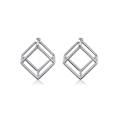 S925 Silver Geometric Square Triangle Earrings Minimalist Elegant Stylish Jewelry for Women GU8226-1-1