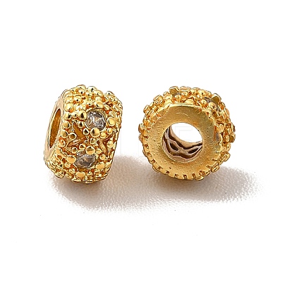 Rack Plating Brass Cubic Zirconia Beads KK-G457-03G-02-1