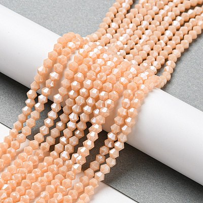 Opaque Solid Color Electroplate Glass Beads Strands EGLA-A039-P4mm-A06-1