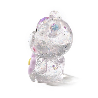 Transparent Resin Little Bear Ornament RESI-S015-01C-1