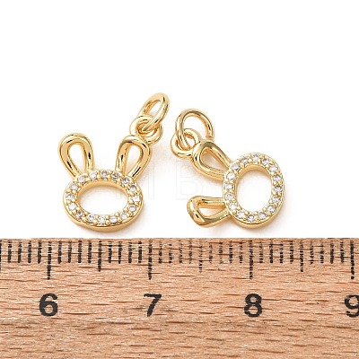 Brass Micro Pave Clear Cubic Zirconia Pendants CU-E003-18G-15-1
