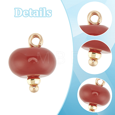 48Pcs 12 Styles Mixed Gemstone Rondelle Charms with Rack Plating Brass Loops FIND-DR0001-37-1