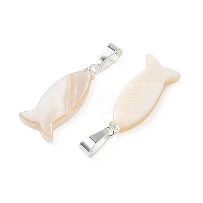 Natural Sea Shell Pendants PALLOY-JF05677-1