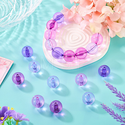 20Pcs 4 Colors Transparent Acrylic Beads MACR-TADJ0001-02A-1