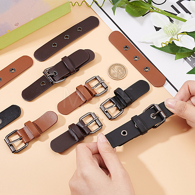 Fingerinspire 6 Sets 3 Colors PU Imitation Leather Sew on Toggle Buckles FIND-FG0001-86-1