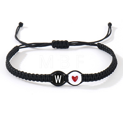 304 Stainless Steel Alphabet Beads Braided Bead Bracelets RY3090-49-1