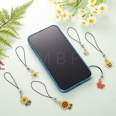 Alloy Enamel Mobile Strap HJEW-SW00026-02-1