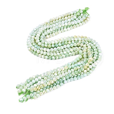 Anti-Tarnish Electroplate Glass Beads Strands EGLA-ZX010-6mm-12-1