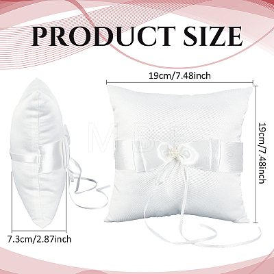 Satin Ring Pillow Cushion Bearer RDIS-WH0019-07-1