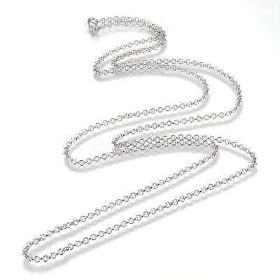 Iron Rolo Chains Necklace Making X-MAK-R015-45cm-P-1