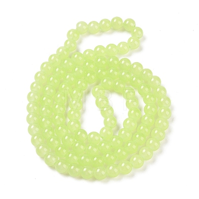 Imitation Jade Glass Beads Strands DGLA-S076-8mm-17-1