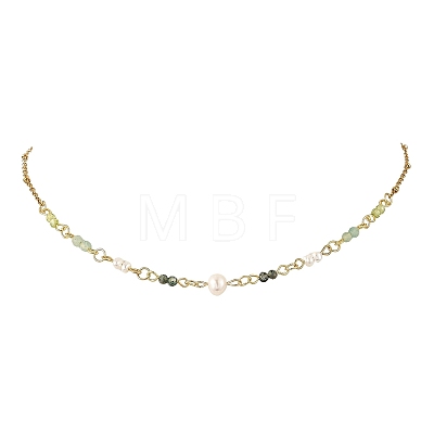 304 Stainless Steel with Natural Mixed Gemstone Pendant Necklaces NJEW-JN06653-03-1
