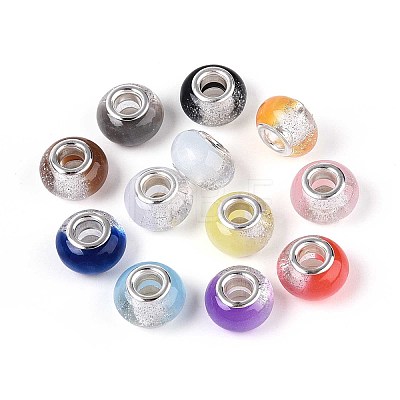 Transparent Resin Rondelle European Beads RESI-N044-02-1