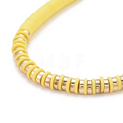Handmade Polymer Clay Heishi Beads Beaded Necklaces NJEW-JN02901-02-1
