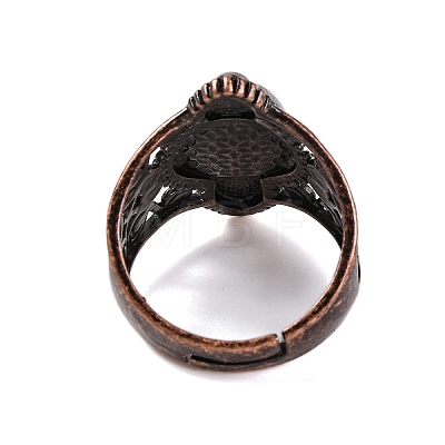 Mixed Stone Retro Finger Rings RJEW-B067-01R-1