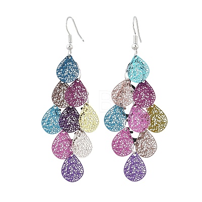 430 Stainless Steel Dangle Earrings EJEW-B157-01E-1