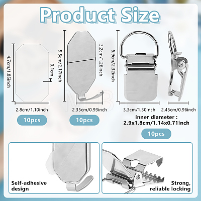 10 Sets Stainless Steel Wall Hooks AJEW-OC0016-01P-1