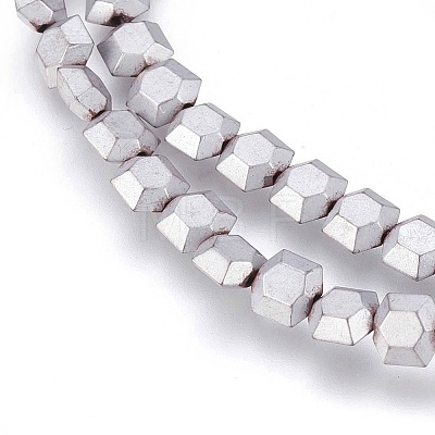 Electroplated Non-magnetic Synthetic Hematite Beads Strands G-P392-I07-1