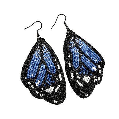 Bohemian Style Green Butterfly Wing Glass Bead Handmade Dangle Earrings CZ4126-1
