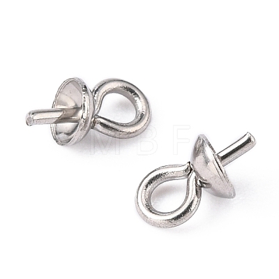 Stainless Steel Cup Pearl Peg Bails Pin Pendants STAS-P149-01P-1