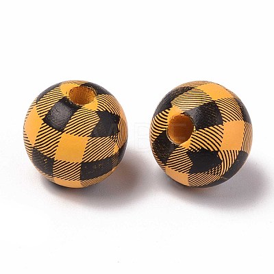 Natural Wood Large Hole Beads X-WOOD-S057-025-1