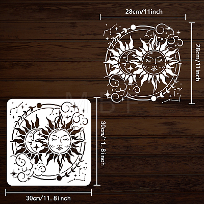 PET Hollow Out Drawing Painting Stencils DIY-WH0391-0118-1
