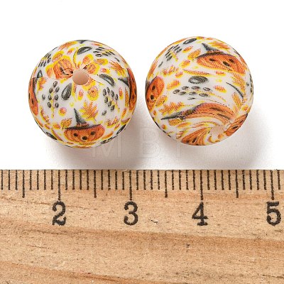 Halloween Round Silicone Beads SIL-K002-03B-1