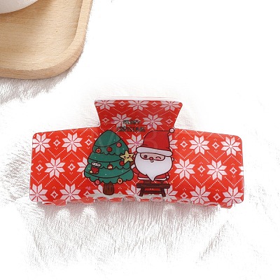 Christmas Theme PVC Claw Hair Clips PW-WGE755E-06-1