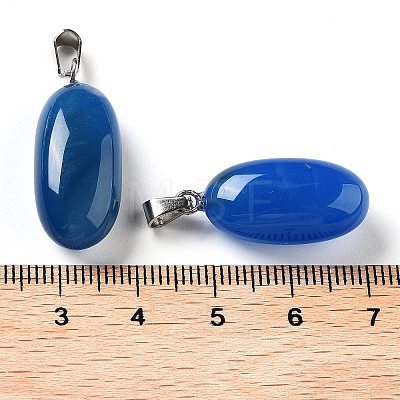 Natural Agate Dyed Pendants G-Q016-03G-1