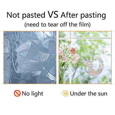 Waterproof PVC Colored Laser Stained Window Film Adhesive Stickers DIY-WH0256-079-1
