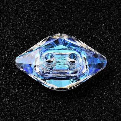 2-Hole Rhombus Glass Rhinestone Buttons BUTT-D001-L-1