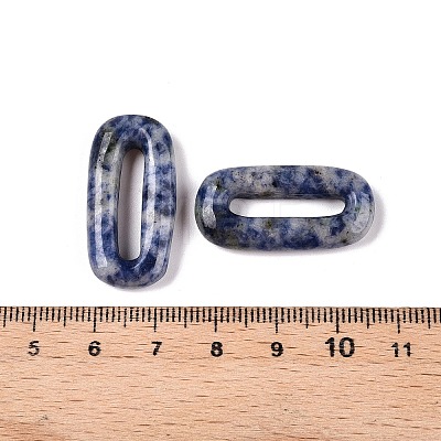 Natural Blue Spot Jasper Oval Pendants G-N342-105K-1