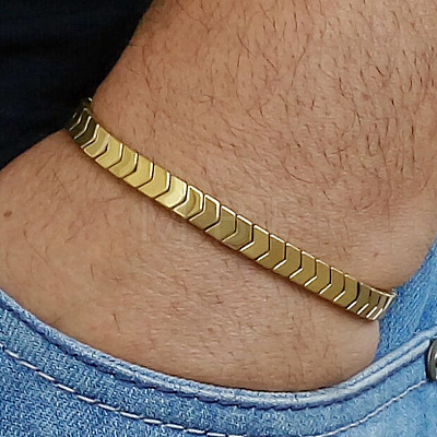 Synthetic Non-magnetic Hematite Beads Stretch Bracelets for Men LS-RT8592-1