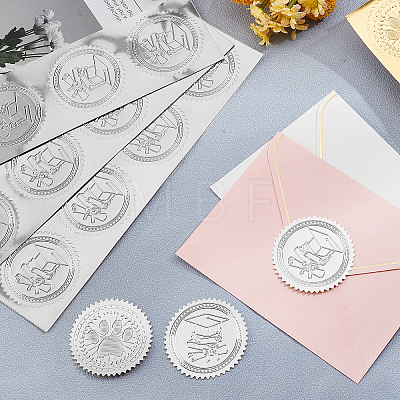 Custom Silver Foil Embossed Picture Sticker DIY-WH0336-004-1