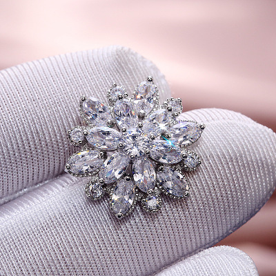 Brass Cubic Zirconia Stud Earrings WG5F7F0-01-1