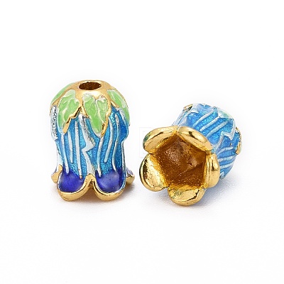 5-Petal Rack Plating Brass Enamel Bead Cap LS-X-KK-P024-13-RS-1